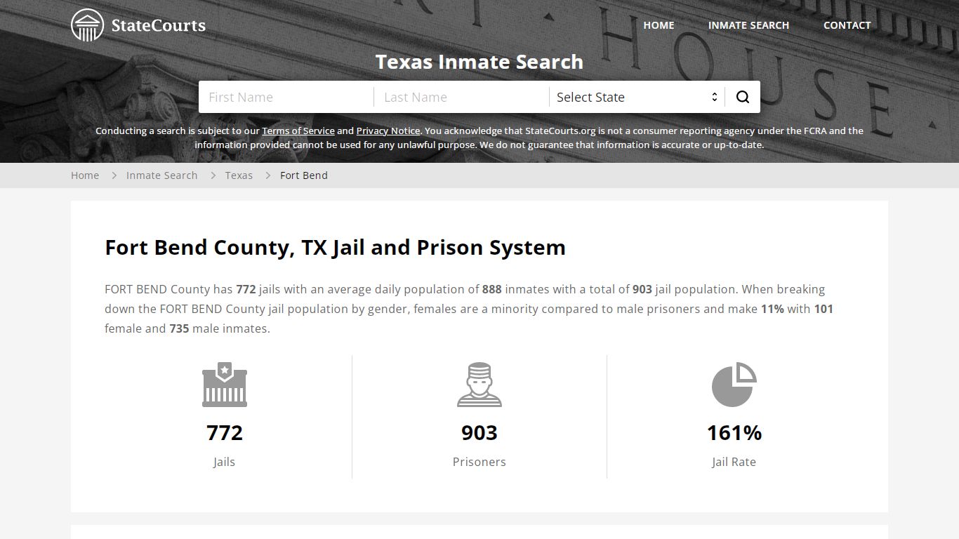 Fort Bend County, TX Inmate Search - StateCourts
