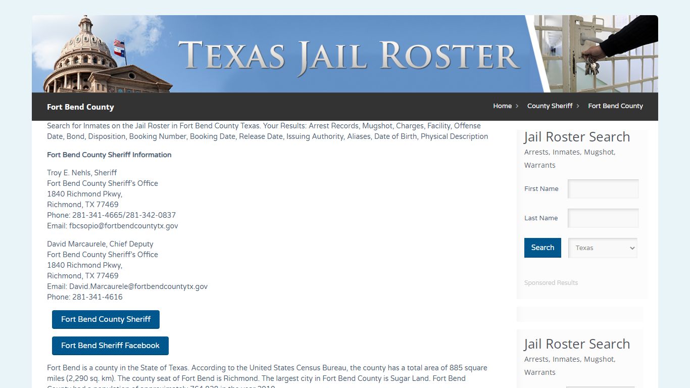 Fort Bend County | Jail Roster Search
